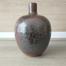 Signed Ceramic Vase Japanese Rustic Boho Handmade Roku