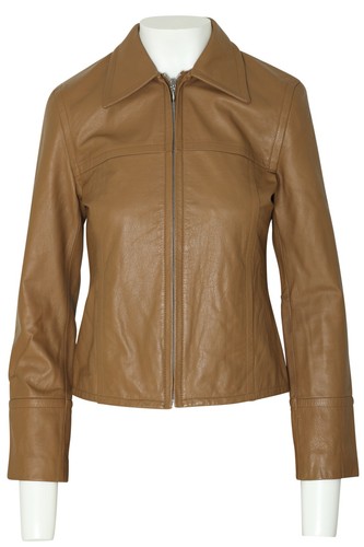 1990s leather jacket - jacket,, camel