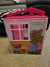 Barbie Dollhouse Foldaway Portable Dolls House Carry Play House Pink