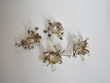 Set of 4 Candle Rings/ Candle Wreaths Roses Leaves Cottage Decorative Floral