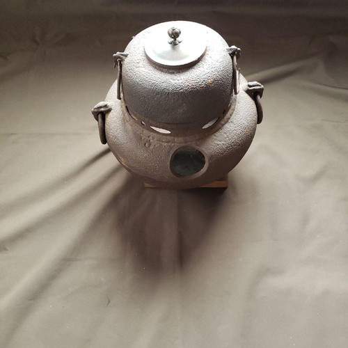 Antique iron tea kettle - iron,