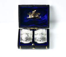 Antique Silver Napkin Rings (2) cased by William Summer 1873 London