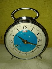 Vintage Animated Space Sputnik Satellite Alarm Clock - Diamond -Mechanical-RARE.