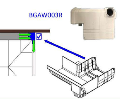 Ultraframe 265mm box gutter - 265mm, to