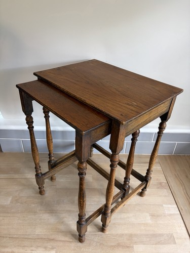 Vintage oak nest tables - oak, of