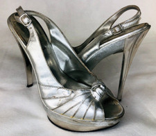 Shoes High Heels Silver Open