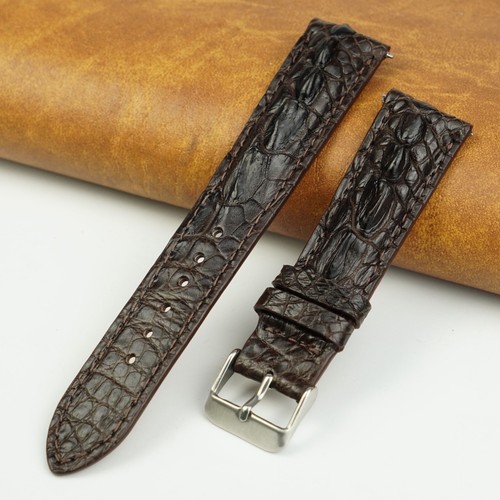 Brown leather watch strap - brown,