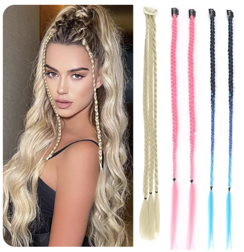 Clip hair extension braids - hair,