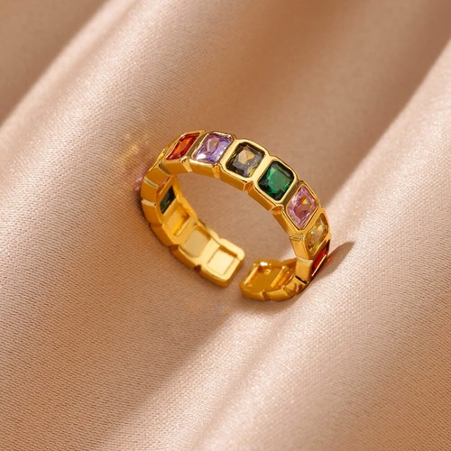 Gold rainbow gemstone ring - gemstone, |