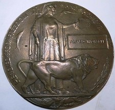 Death plaque alfred worsell - plaque,