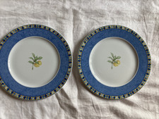 TWO  x  ROYAL DOULTON  'CARMINA  Cucina'   8.5"  PLATES  -  Lemons