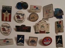 Sixteen Vintage Olympic & Paralympics Metal Lapel Pin Badges