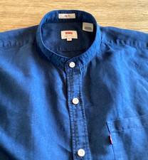 MENS SUPER LINEN MIX GRANDAD SHIRT BY LEVIS    17.5.   COLLAR.  SIZE XL