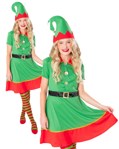 Adults elf dress ladies - ladies, santas