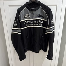 Harley Davidson Racing Screaming Eagle Black Coat Jacket Size XL