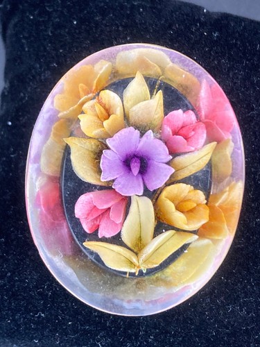 Vintage oval reverse carved - vintage,