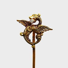 Edwardian 14ct Gold & Diamond Griffin Stick/Tie Pin