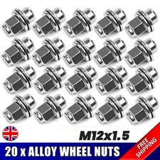 20 x For Jaguar XF OE Style Alloy Wheel Nuts M12 X 1.5 Chrome 19MM Hex Nut Flat