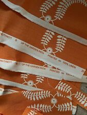 Vanessa Arbuthnott Up the Garden Path 100% Linen Pumpkin Orange Fabric Remnants