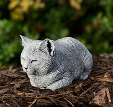 Concrete cat statue Outdoor indoor sleeping cat figure Sleeping kitten statue