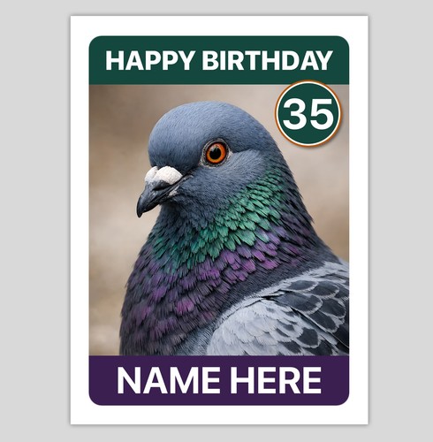Pigeon personalised birthday - personalised,