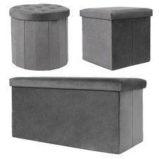 Folding ottoman storage box - folding,