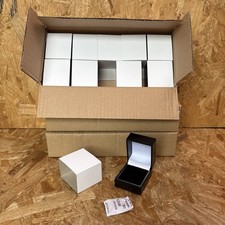 30 x Leatherette Hinged Wedding Engagement Ring Box Boxes - Black