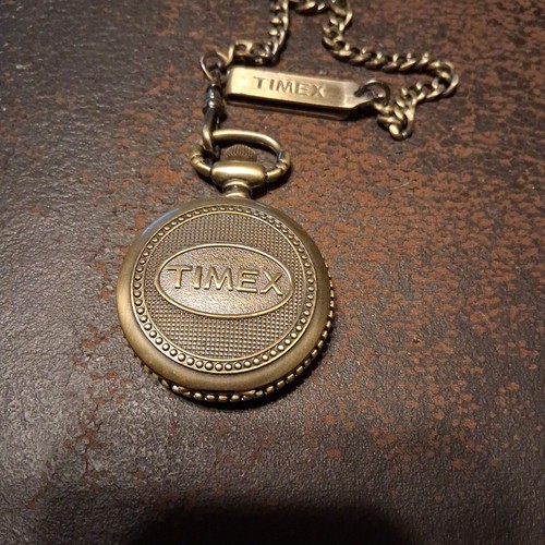 Timex brass tone pocket watch - ,