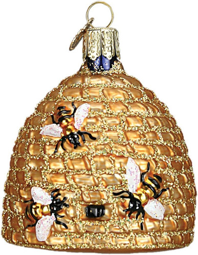 Bee skep glass blown - skep, ornament