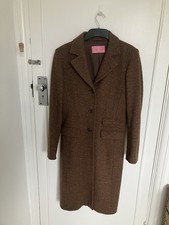 Charles Tyrwhitt Brown Mix Wool Coat Size 12 Good Condition 