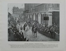 1901 QUEEN VICTORIA FUNERAL PRINT + TEXT PADDINGTON STATION KING EDWARD & KAISER