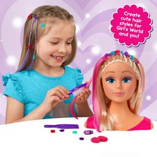 GIRLS WORLD STYLING DOLLS HEAD Bead & Style Hairdressing Head By John Adams