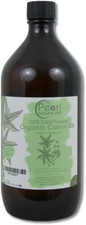 Cold Pressed Organic Pure Castor Oil 1 Litre, Glass Bottle, Vegan, BP Grade, Hex