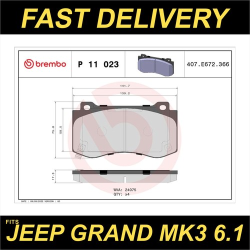 Brembo brake pads set - brembo, fits