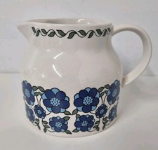 Vintage Taunton Vale Large Jug Blue With Floral Decoration
