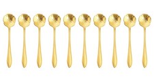 10 PCS Gold Flower Spoons