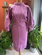 NEW!! Stunning ISABEL MARANT ÉTOILE "Laure" Pink Denim Puff Sleeve DRESS, 34 XS