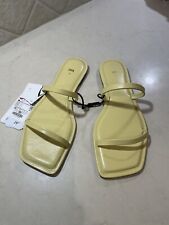 Zara Genuine Leather Sliders, UK6 EU39, Brand New with Tag