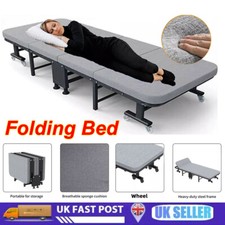 Heavy Duty Folding Single Bed Large Fold Up Portable Guest Sleeper Rollaway