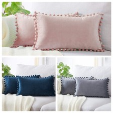30*50cm Luxury Soft Particles Velvet Solid Cushion Cover Without Filling