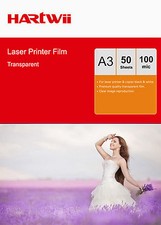 50 Sheets Transparency OHP Film Acetate Clear A3 For Laser & Copier Hartwii UK