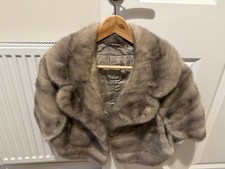 Vintage Grey Real Fur Shrug