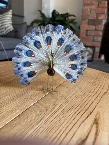 Lauscha spun glass peacock - glass,