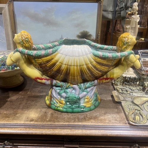 Majolica sea shell - shell, centerpiece