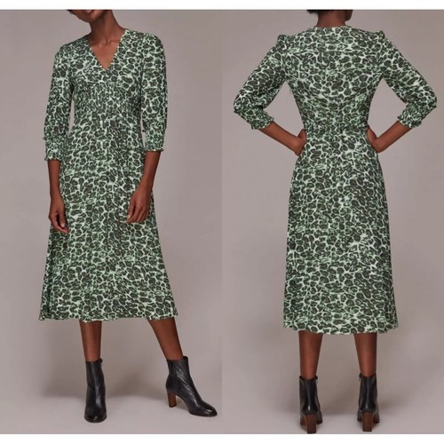 Whistles smocked midi leopard - midi,