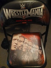 Wwe Wrestlemania 31 Event Chair Signed  Wwf Aew Tna Rollins, Ambrose, Roman, HHH