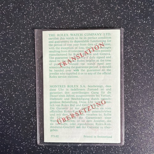 Rolex translation booklet - rolex,