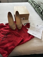 Christian Louboutin Very Prive 120 Patent Calf Nude 35.5 2.5 Heels Platform