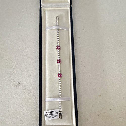 Silver plated crystal tennis - plated,