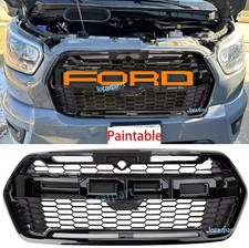 Gloss Hood Grille For Ford Transit MK8 Grill 2019-2024 Raptor Style w/Letter